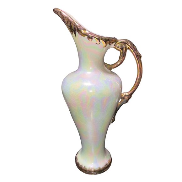 Vintage Lustre Line Pitcher With Gold Accents By Cathy - Picture 10 of 14